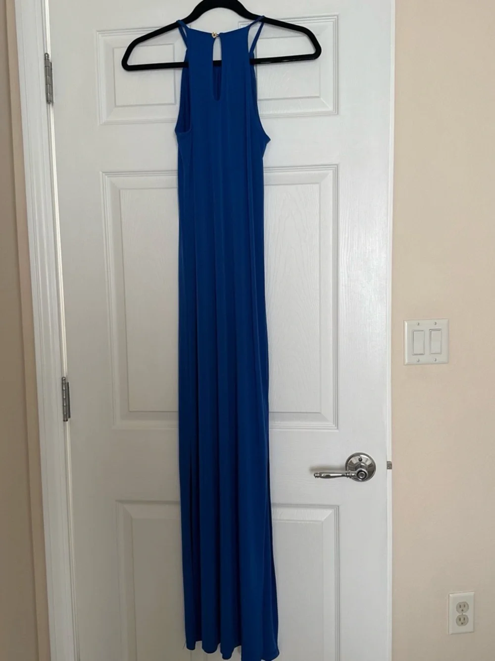 Michael Kors Royal Blue Halter Maxi Dress with Side Slit